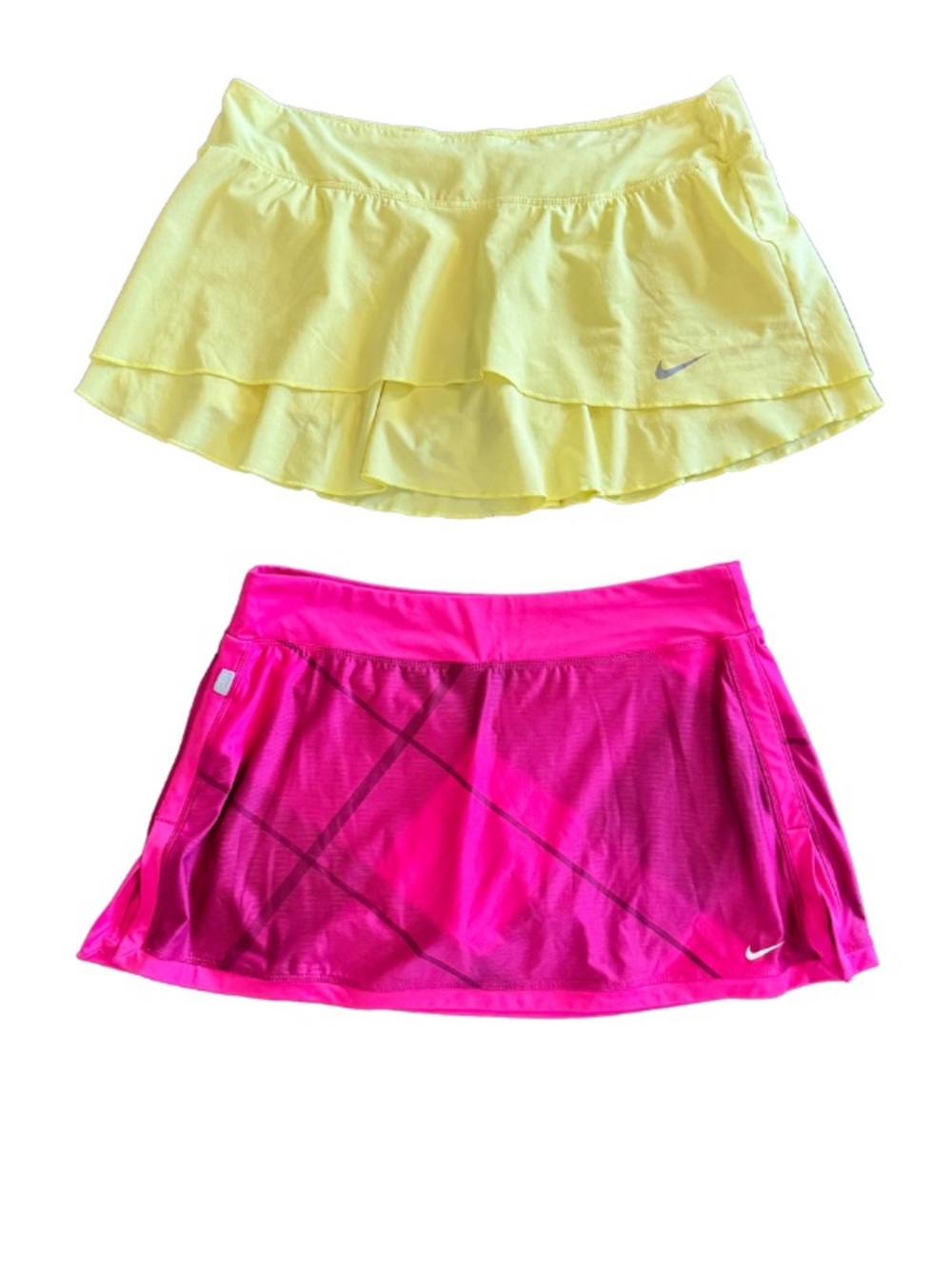 🎾 Nike Women’s Tennis & Golf Skirt Bundle – 2 Skorts – Size Large 💖💛